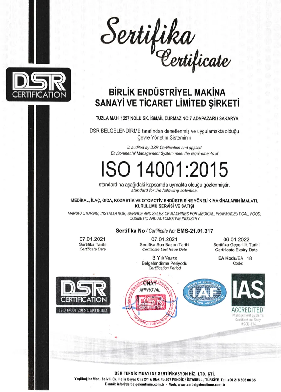 ISO 14001 — Çevre Yönetim Sistemi
